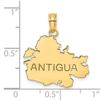 Load image into Gallery viewer, 14K Polished and Engraved ANTIGUA MAP Charm
