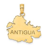 Load image into Gallery viewer, 14K Polished and Engraved ANTIGUA MAP Charm
