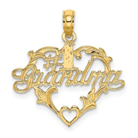 Load image into Gallery viewer, 14K #1 Script GRANDMA In Heart Charm
