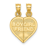 Load image into Gallery viewer, 14K BOY/GIRL FRIEND Break-apart Heart Charm
