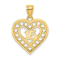 Load image into Gallery viewer, 14K 15  in Cut-out Heart charm
