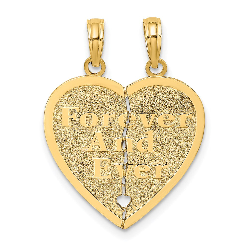 14k FOREVER AND EVER Break-Apart Heart Charm