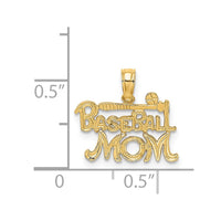 Load image into Gallery viewer, 14K BASEBALL MOM Charm
