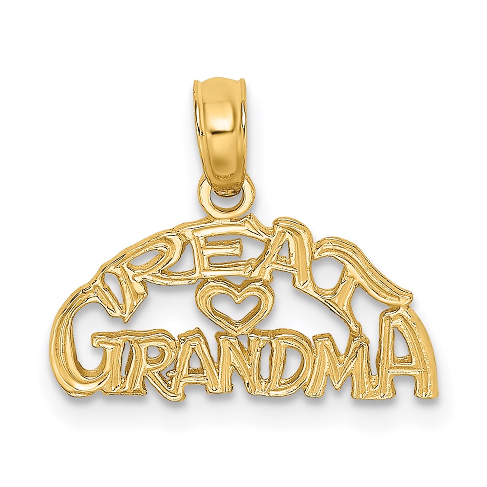 14K Block and Engraved GREAT GRANDMA Charm