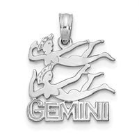 Load image into Gallery viewer, 14k WG GEMINI Zodiac Charm
