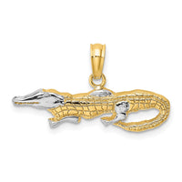 Load image into Gallery viewer, 14k w/Rhodium 2-D  Alligator Charm
