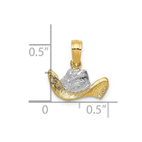 Load image into Gallery viewer, 14k w/ Rhodium Cowboy Hat Charm
