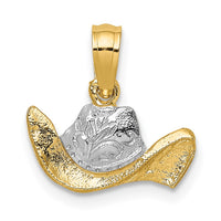 Load image into Gallery viewer, 14k w/ Rhodium Cowboy Hat Charm
