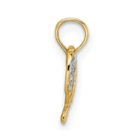 Load image into Gallery viewer, 14k with White Rhodium Saddle Pendant
