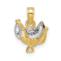 Load image into Gallery viewer, 14k with White Rhodium Saddle Pendant
