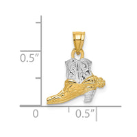 Load image into Gallery viewer, 14k w/ Rhodium Cowboy Boot Charm
