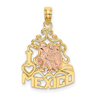 Load image into Gallery viewer, 14k Two-tone I HEART MEXICO  w/ Eagle Charm
