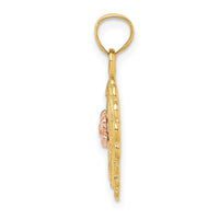 Load image into Gallery viewer, 14k Yellow and Rose Gold Flower In Heart Basket Charm
