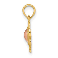 Load image into Gallery viewer, 14k Yellow and Rose Polished and Textured Heart Charm
