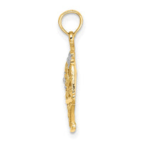 Load image into Gallery viewer, 14k Two-Tone w/White Rhodium Flower Basket w/I LOVE YOU Charm
