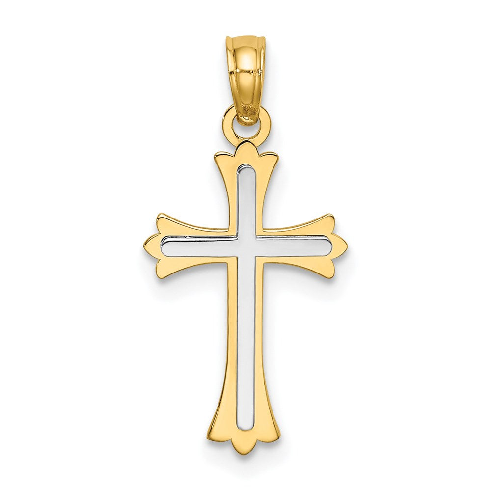 14k Two-tone Center Cross Charm