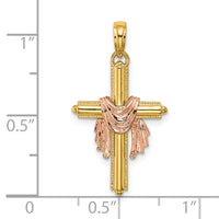 Load image into Gallery viewer, 14K Two-Tone Cross w/ Drape Charm
