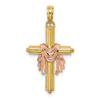 Load image into Gallery viewer, 14K Two-Tone Cross w/ Drape Charm
