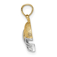 Load image into Gallery viewer, 14k w/Rhodium Football Helmet Charm
