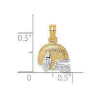 Load image into Gallery viewer, 14k w/Rhodium Football Helmet Charm
