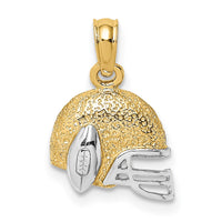 Load image into Gallery viewer, 14k w/Rhodium Football Helmet Charm
