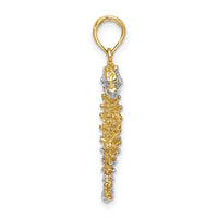 Load image into Gallery viewer, 14K with White Rhodium 3-D Seahorse Charm
