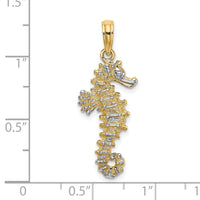 Load image into Gallery viewer, 14K with White Rhodium 3-D Seahorse Charm
