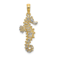 Load image into Gallery viewer, 14K with White Rhodium 3-D Seahorse Charm
