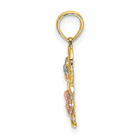Load image into Gallery viewer, 14k Two-tone with White Rhodium Flowers Charm
