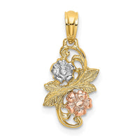 Load image into Gallery viewer, 14k Two-tone with White Rhodium Flowers Charm
