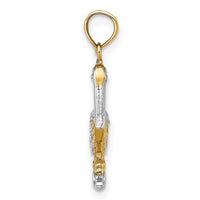 Load image into Gallery viewer, 14K with White Rhodium 3-D Small Standing Pelican Charm
