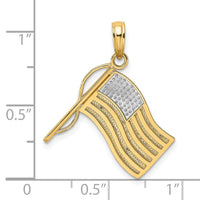 Load image into Gallery viewer, 14k w/ Rhodium American Flag Charm
