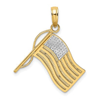 Load image into Gallery viewer, 14k w/ Rhodium American Flag Charm
