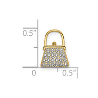 Load image into Gallery viewer, 14K W/ Rhodium Textured and Polished Purse Charm
