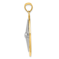 Load image into Gallery viewer, 14k Two-tone Nautical Compass White Needle Charm
