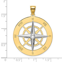 Load image into Gallery viewer, 14k Two-tone Nautical Compass White Needle Charm
