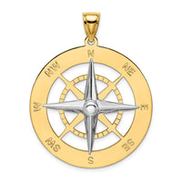 Load image into Gallery viewer, 14k Two-tone Nautical Compass White Needle Charm
