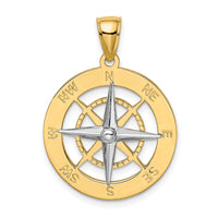 Load image into Gallery viewer, 14K Nautical Compass w/White Gold Needle Charm
