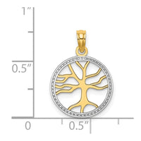 Load image into Gallery viewer, 14k w/Rhodium Tree of Life in Round Frame Charm
