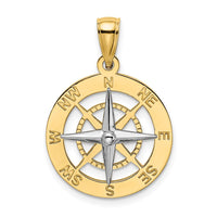 Load image into Gallery viewer, 14K Nautical Compass w/White Gold Needle Charm
