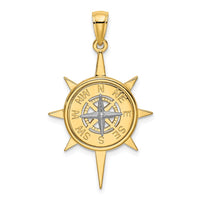 Load image into Gallery viewer, 14K Two-Tone Star w/ Nautical Compass Charm
