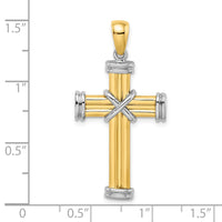 Load image into Gallery viewer, 14K Two-tone Polished Cross Charm
