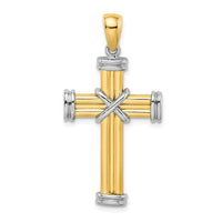 Load image into Gallery viewer, 14K Two-tone Polished Cross Charm
