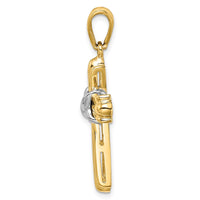 Load image into Gallery viewer, 14K Two-Tone Polished Cross X Center Design Charm

