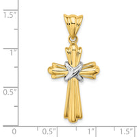 Load image into Gallery viewer, 14K Two-Tone Polished Cross X Center Design Charm

