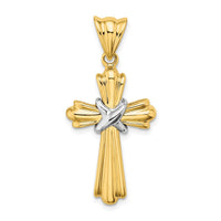 Load image into Gallery viewer, 14K Two-Tone Polished Cross X Center Design Charm
