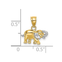 Load image into Gallery viewer, 14k w/ Rhodium Small Elephant Charm
