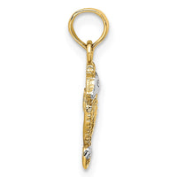 Load image into Gallery viewer, 14K with White Rhodium Seahorse Charm
