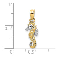 Load image into Gallery viewer, 14K with White Rhodium Seahorse Charm
