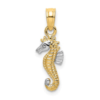 Load image into Gallery viewer, 14K with White Rhodium Seahorse Charm
